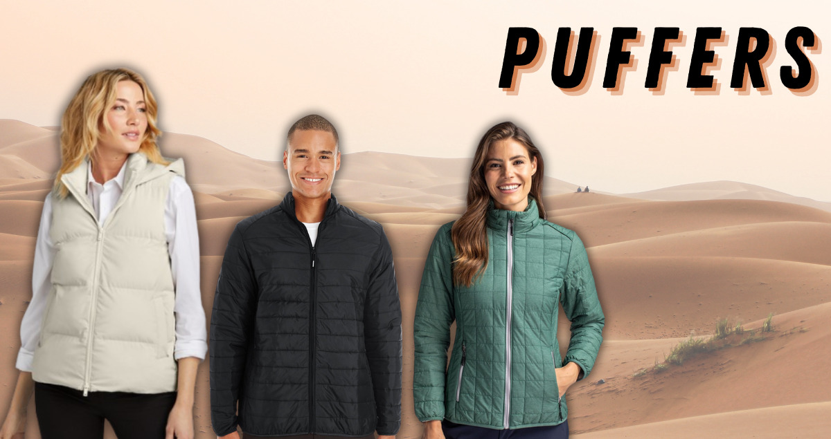 puffer jackets and vests